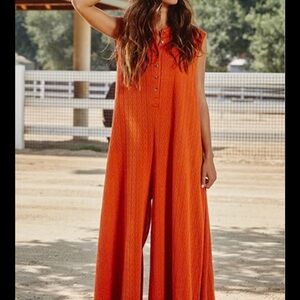 BUCKETLIST Orange Sleeveless Jumpsuit